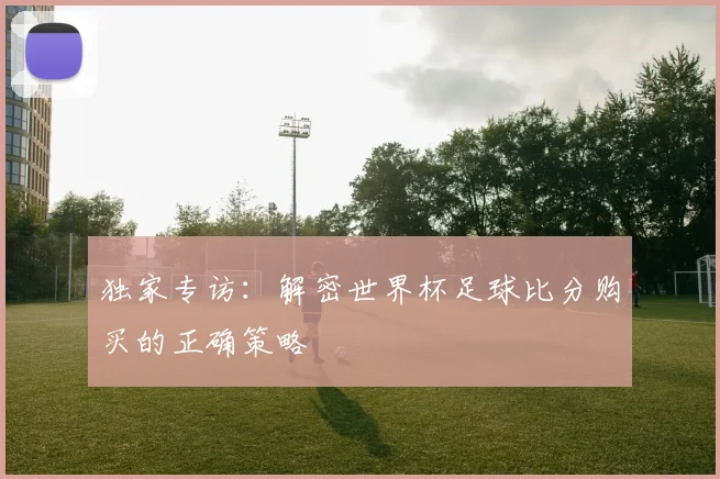 独家专访：解密世界杯足球比分购买的正确策略